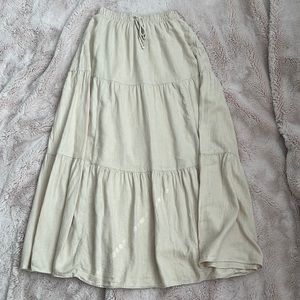 Abercrombie Tiered Linen-Blend Maxi Skirt